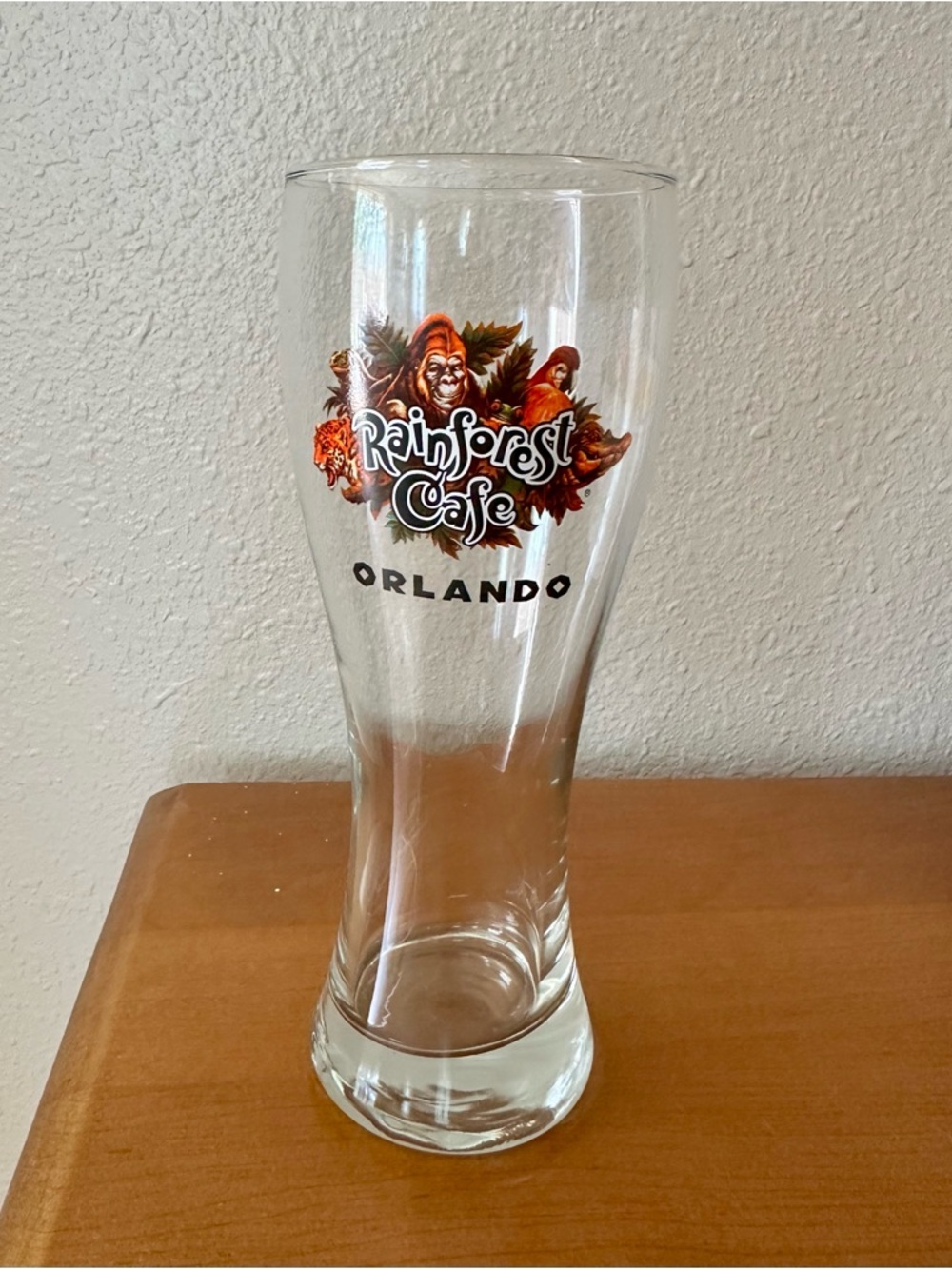 NEW RAINFOREST CAFE Orlando Souvenir Pint Glass with Animal Logo Artwork